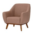 Ver imagem 2 de Poltrona Dekorien Paloma Linho Avelã Sala Base Madeira