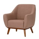Ver imagem 2 de Poltrona Dekorien Paloma Linho Avelã Sala Base Madeira