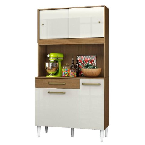 Kit Cozinha Compacta 4 Portas 2004306 91 Cm Atacama Off White Armoveis