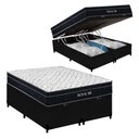 Ver imagem 2 de Cama Box Baú Casal Bipartido Royal Air Molas Ensacadas Suede Preto Royal