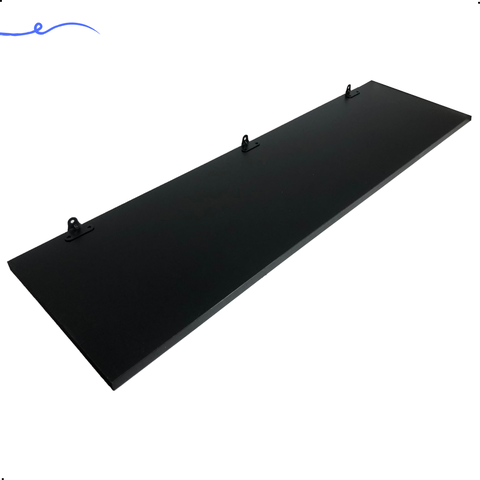 1 Prateleira Preta 90X25 + Suporte Flutuante Mdf  Organizadora Decoração Cozinha Banheiro Sala