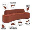 Ver imagem 3 de Sofá 4 Lugares Sala de Estar Cancún D02 Veludo Terracota 280 cm C-417 - Lyam Decor