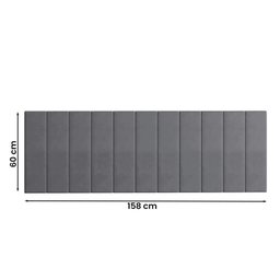 Cabeceira Modulada Mali Queen Estofada Auto Adesiva Cinza - 4