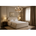 Ver imagem 1 de Cama Estofada Casal Estilo Clean com Cabeceira Acolchoada Linda e Confortável Off White