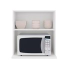 Ver imagem 3 de Armário Suspenso Com Nicho Para Microondas 1 Porta Evidence Poliman Móveis Branco