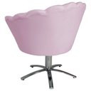 Ver imagem 3 de Poltrona Cadeira Com Base Giratoria cromado Pétala Suede Lilas