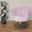 Ver imagem 4 de Poltrona Cadeira Com Base Giratoria cromado Pétala Suede Lilas