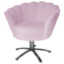 Ver imagem 1 de Poltrona Cadeira Com Base Giratoria cromado Pétala Suede Lilas