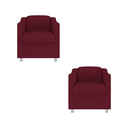Ver imagem 1 de Kit 2 Poltronas Decorativa Reforçada Recepção Clinica Salão Suede Marsala