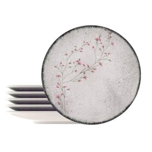 Kit Prato Raso Tramontina Floralis em Porcelana Decorada 25 Cm 6 Peças Tramontina