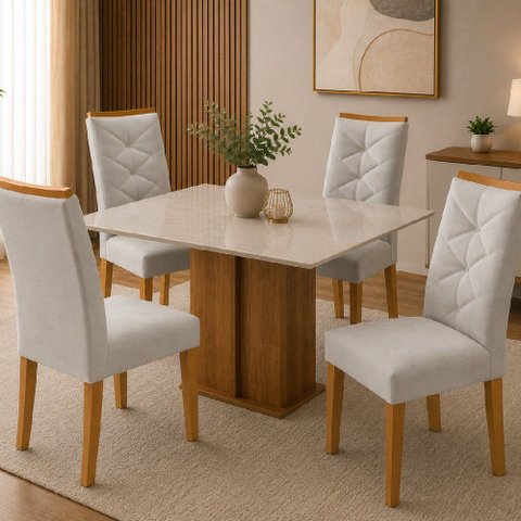 Conjunto 4 Cadeiras para Sala de Jantar Germany