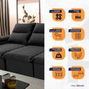 Ver imagem 3 de Sofá Retrátil Reclinável Paris 230cm Suede Velut com Molas no Assento - King House