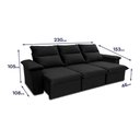 Ver imagem 4 de Sofá Retrátil Reclinável Paris 230cm Suede Velut com Molas no Assento - King House