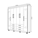 Ver imagem 4 de Guarda Roupa Dunas Casal 6 Portas de Bater 2 com Espelhos 6 Gavetas Mdf Nature G98 - Gran Belo