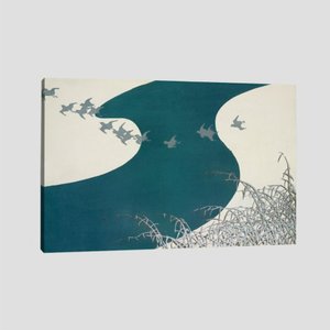 Quadro Kamisaka Flying Birds Tela No Chassi 45X30Cm