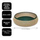 Ver imagem 5 de Bandeja Porta Objetos Multiuso Redondo Porta Treco Rústico Design Palhinha Treliça Rattan Sintético