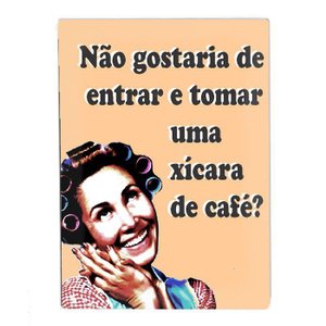 Placa Decorativa Dona Florinda Café Frase Casa e Cafeteria