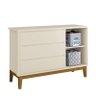 Jogo de Quarto Infantil Cômoda 1 Porta e Berço Classic Areia Fosco com Pés Amadeirado - Reller M - 4