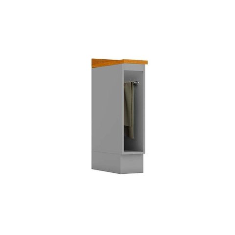 Gabinete de Cozinha Modulado Balcão C/ Tampo Americana Porta Toalha 20cm Cinza - Henn