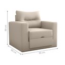 Ver imagem 2 de Sofá Cama para Sala de Estar Dublin Suede Bege