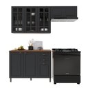 Ver imagem 2 de Armário de Cozinha Modulada Compacta Fidelitá Nara 100% MDF 3 Peças 200cm 8 Portas 2 Gavetas com