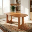 Ver imagem 1 de Mesa de Jantar Orgânica 8 Lugares 210cm Tali CabeCasa MadeiraOriginals Marrom Cinamomo