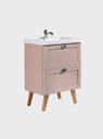 Ver imagem 7 de Gabinete para Banheiro com Cuba e Espelho Organico 60cm Retro Mdf Rosa Milano - On Móveis