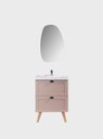 Ver imagem 4 de Gabinete para Banheiro com Cuba e Espelho Organico 60cm Retro Mdf Rosa Milano - On Móveis