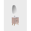 Ver imagem 5 de Gabinete para Banheiro com Cuba e Espelho Organico 60cm Retro Mdf Rosa Milano - On Móveis