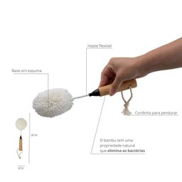 Escova Oikos para Lavar Copos e Taças Sustentável Eficiênte - Cor do Cabo Branco - 3