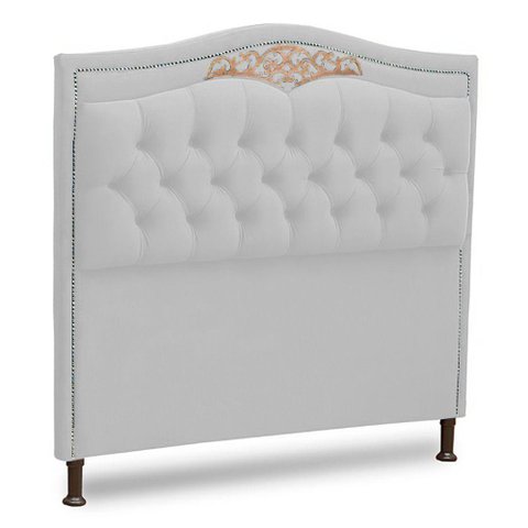 Cabeceira Estofada Box Casal Belize 140cm Corino Branco