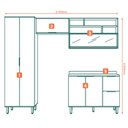 Ver imagem 3 de Armarios Lavanderia 4 Modulos Mdf 270 Cm Tosc Freijo Nero Mxm