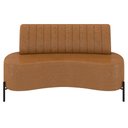 Ver imagem 5 de Sofá 2 Lugares 135cm Pés Aço Preto Tamar K04 Sintético Camel - Mpozenato