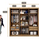 Ver imagem 3 de Guarda Roupa 100% Mdf 3 Portas Cumaru Fendi