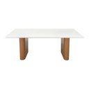 Ver imagem 3 de Mesa de Jantar Toscana 200x90cm Retangular - Amêndoa - Tampo 200x90cm Branco/vidro Off-white