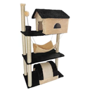 Ver imagem 2 de Arranhador de Gatos 3 Andares Casinha com Rede Poste e Brinquedo