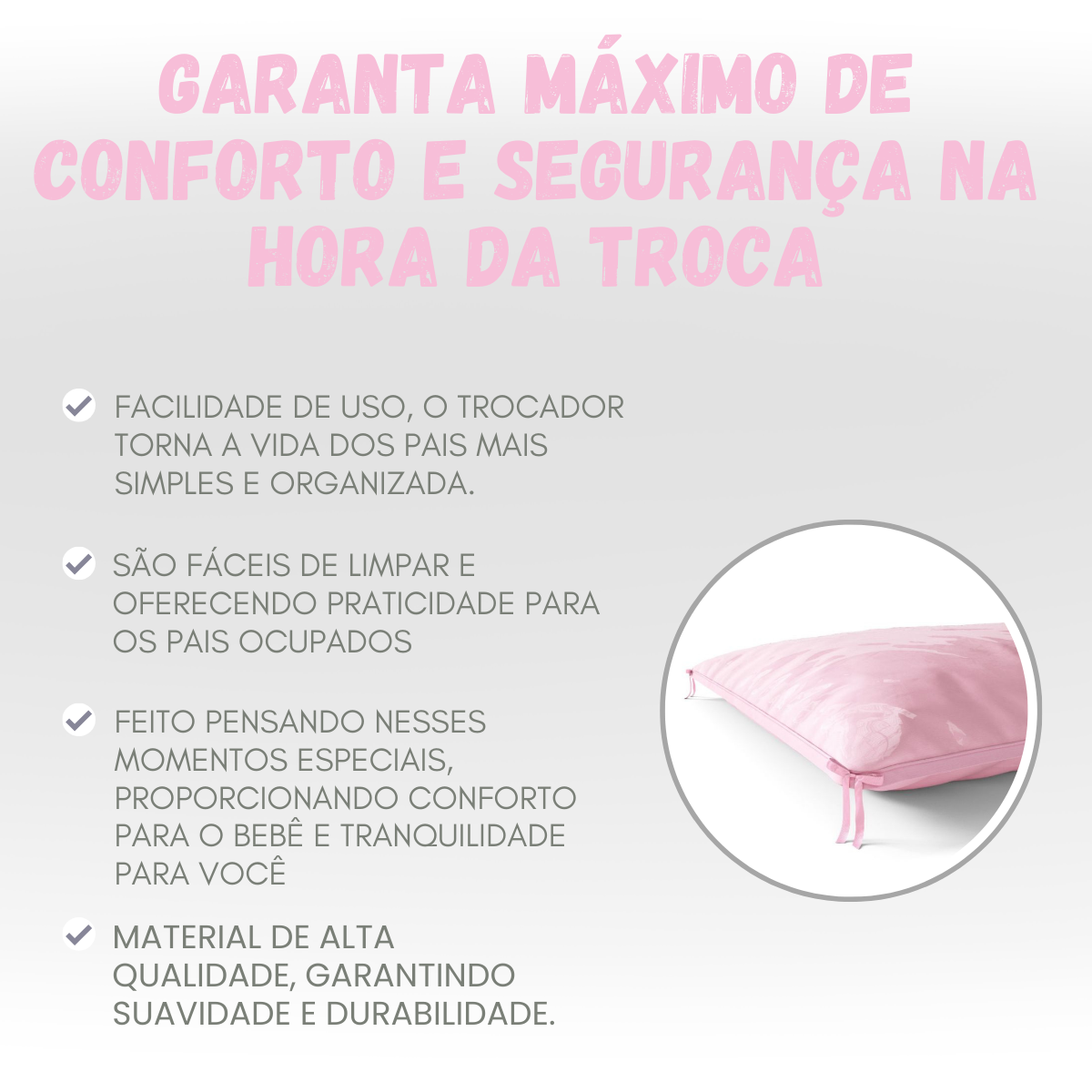 Trocador de Cômoda Plastificado Impermeável Rosa - 4