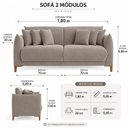 Ver imagem 4 de Sofá Living Nevada 2 Lugares 1,80m Veludo Cappuccino
