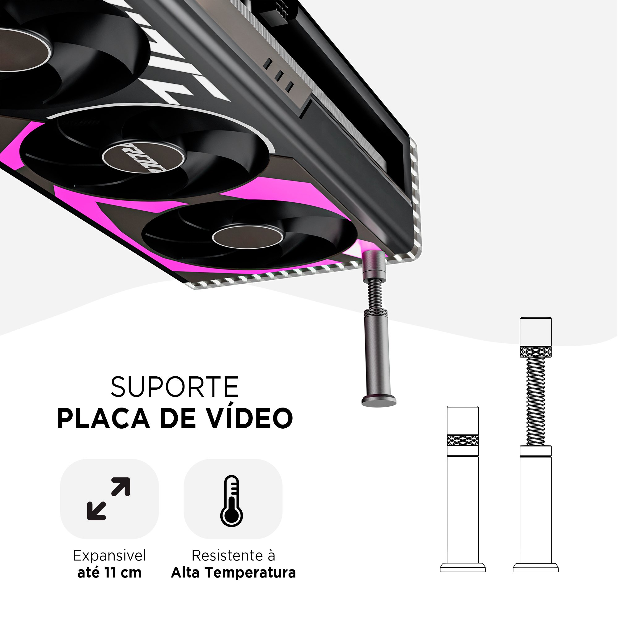 Computador Gamer: Suporte Vertical Resistente Ao Calor- Apoio/suporte Elevado -preto - 4