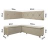 Conjunto Canto Alemão com Bau para Bar Lanchonete Bege 125x160cm Sofa Store - 6