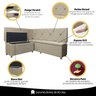 Conjunto Canto Alemão com Bau para Bar Lanchonete Bege 125x160cm Sofa Store - 8