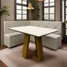 Conjunto Canto Alemão com Bau para Bar Lanchonete Bege 125x160cm Sofa Store - 1