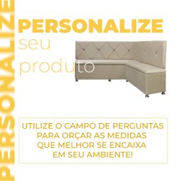 Conjunto Canto Alemão com Bau para Bar Lanchonete Bege 125x160cm Sofa Store - 7