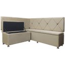 Ver imagem 3 de Conjunto Canto Alemão com Bau para Bar Lanchonete Bege 125x160cm Sofa Store