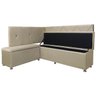 Conjunto Canto Alemão com Bau para Bar Lanchonete Bege 125x160cm Sofa Store - 4