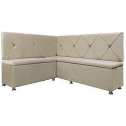 Conjunto Canto Alemão com Bau para Bar Lanchonete Bege 125x160cm Sofa Store - 2