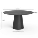 Ver imagem 4 de Mesa de Jantar Redonda 150cm Scandi 8 Lugares Lamina Natural de Madeira Preto