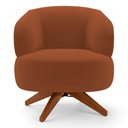 Ver imagem 5 de Kit 02 Poltronas Decorativas Orgânicas Living Have Base Giratória Bouclê Terracota - Desk Design