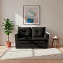 Ver imagem 3 de Sofá Pequeno 02 Lugares 150cm Mobi Suede Preto Herrero