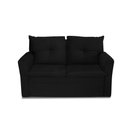 Ver imagem 4 de Sofá Pequeno 02 Lugares 150cm Mobi Suede Preto Herrero